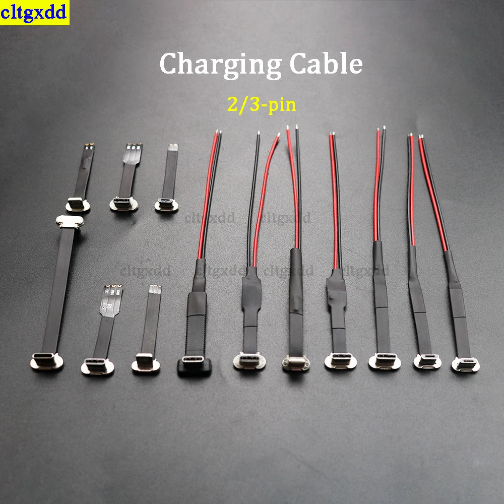 ClTGxDD 1 Piece USB C Type-C FPC 2-Pin 3-Pin with Resistor R1 Soft Flat Cable Male Head Mobile Phone Fast Charging Cable Extensi