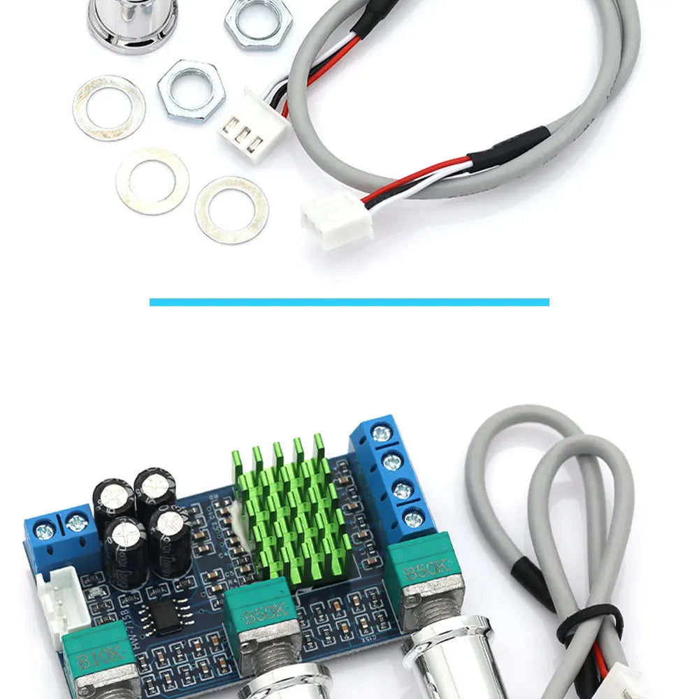 Liludin DC 12V 24V 80W X 2 Dual Channel Digital Audio TPA3116D2 Treble Bass Regulating Preset Pre Amplifier Board Module XH-M567