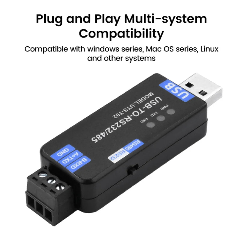 USB-to-RS485/RS232 Communication Module, Bidirectional Half-Duplex Serial Port Converter Communication Module, USB Interface