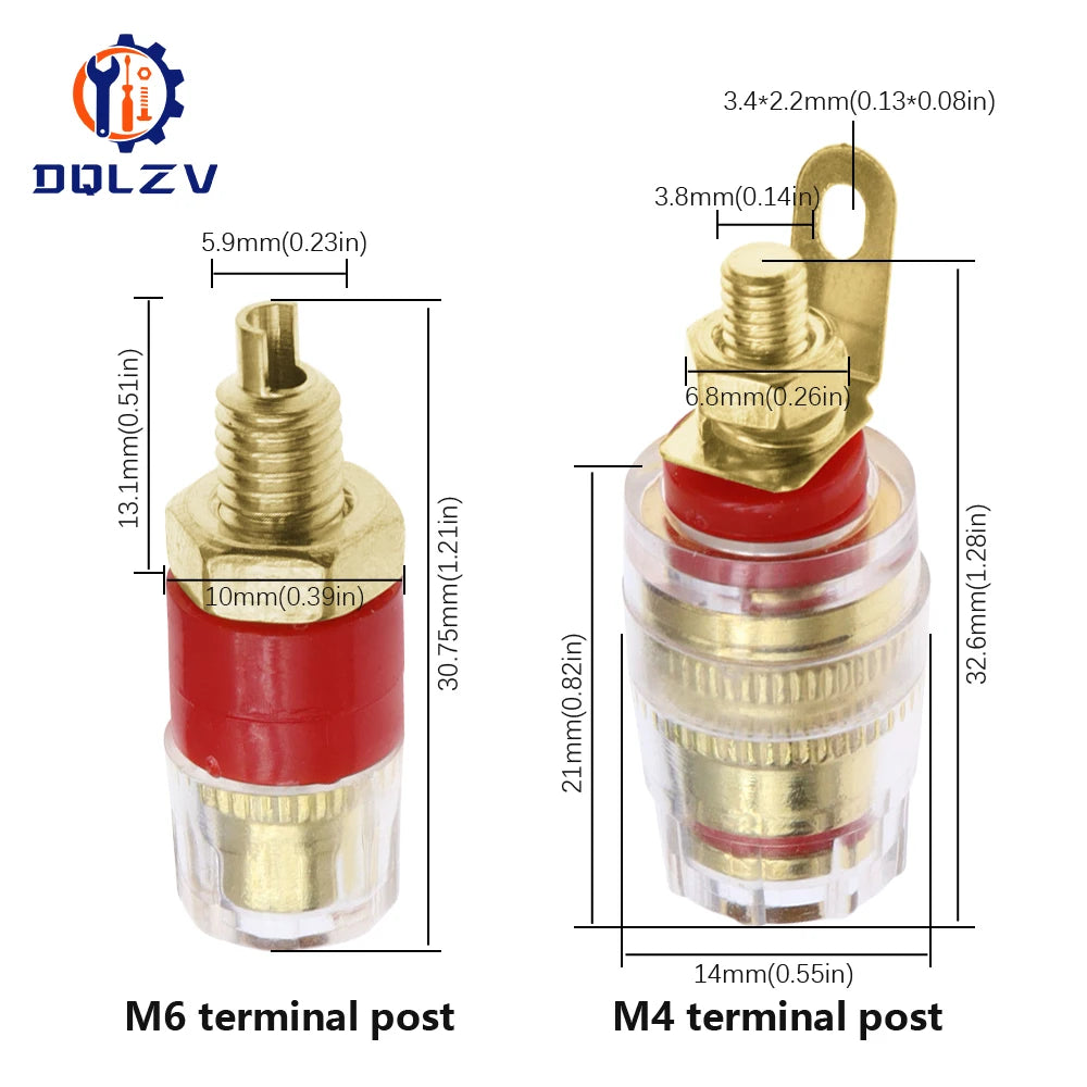 High end Brass Crystal Binding Post 4mm Banana Plug Socket for Amplifier and Speaker Terminal Connector
