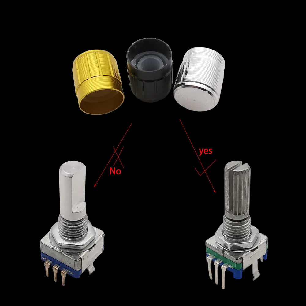1Box EC11 Handle Length 15mm / 20mm Shaft Encoder Switch Kit 5 Pin Half / Plum Rotary Encoder Code Switch