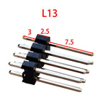 5pcs 2.54mm Dual Pin Header 2x40P Straight Double Row Single Plastic Height 2.5 A=3mm Gold-Plated Rohs L13-15-17-19-21-25-30mm