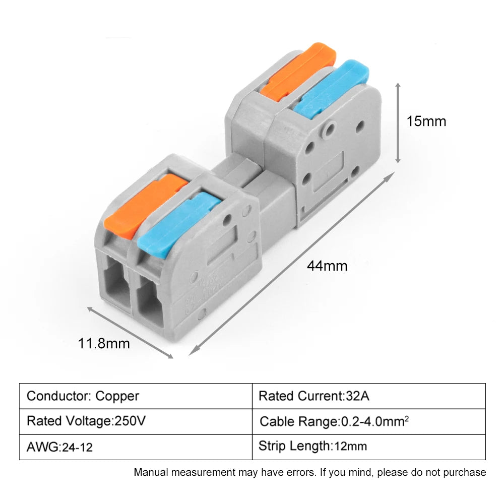 5PCS Male Female Docking Electrical Wire Connector Quick Universal Plug-in Type Butt Conductor Wiring Terminal Block With Lever