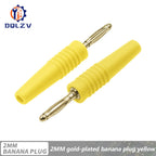 5PCS 2MM Banana Gold Plate Plugs Connectors mini Banana Plug For Banana Socket