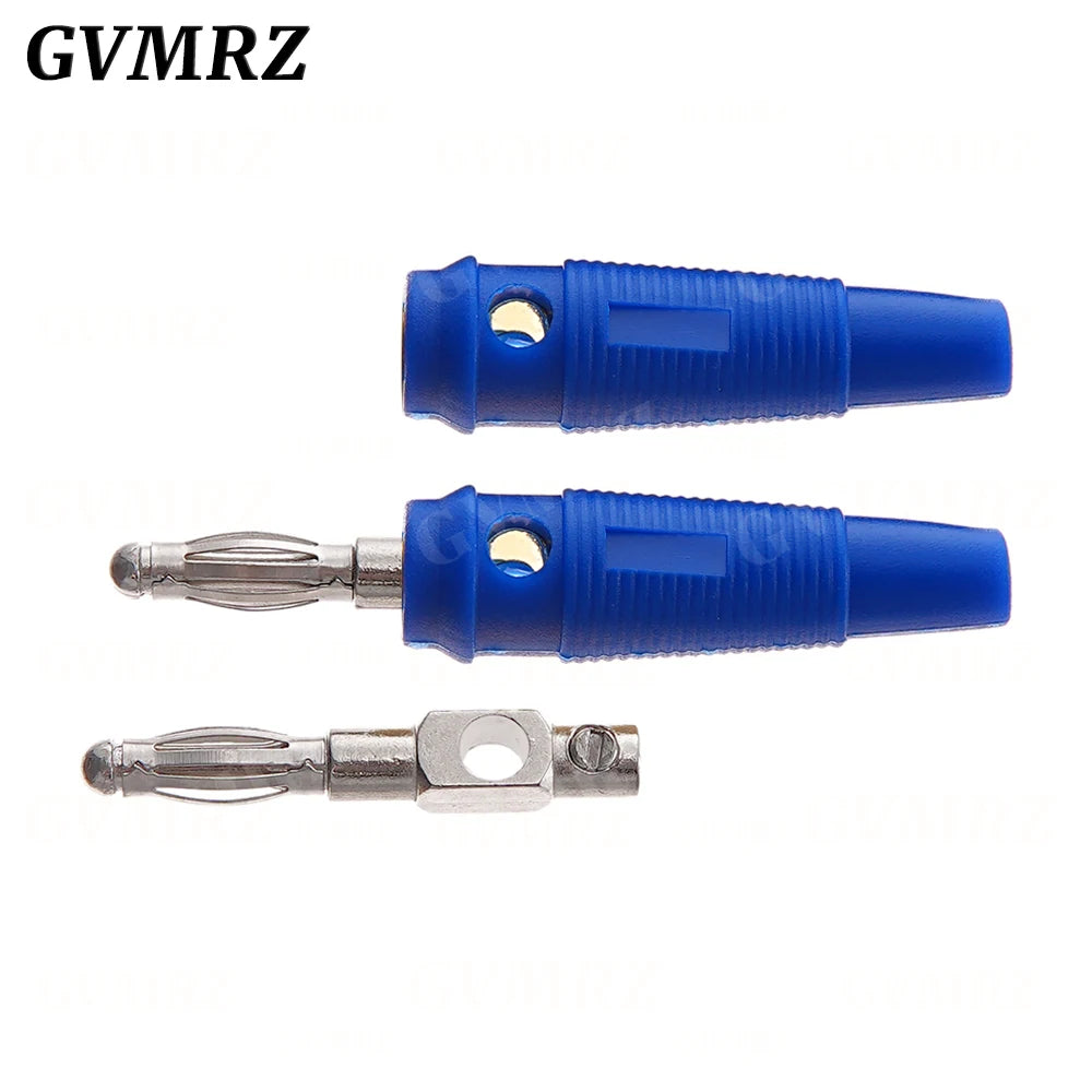 5PCS 4MM Banana Plugs Connector Solderless Video Musical Speaker Stackable Cable Wire Pin Banana Plug Connectors Red Black Blue