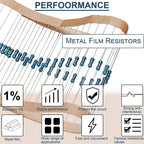 300/600PCS 1/4w Metal Film Resistor 30 Values Resistance Kit 10R-1M 0.25W 1% Resistors Set