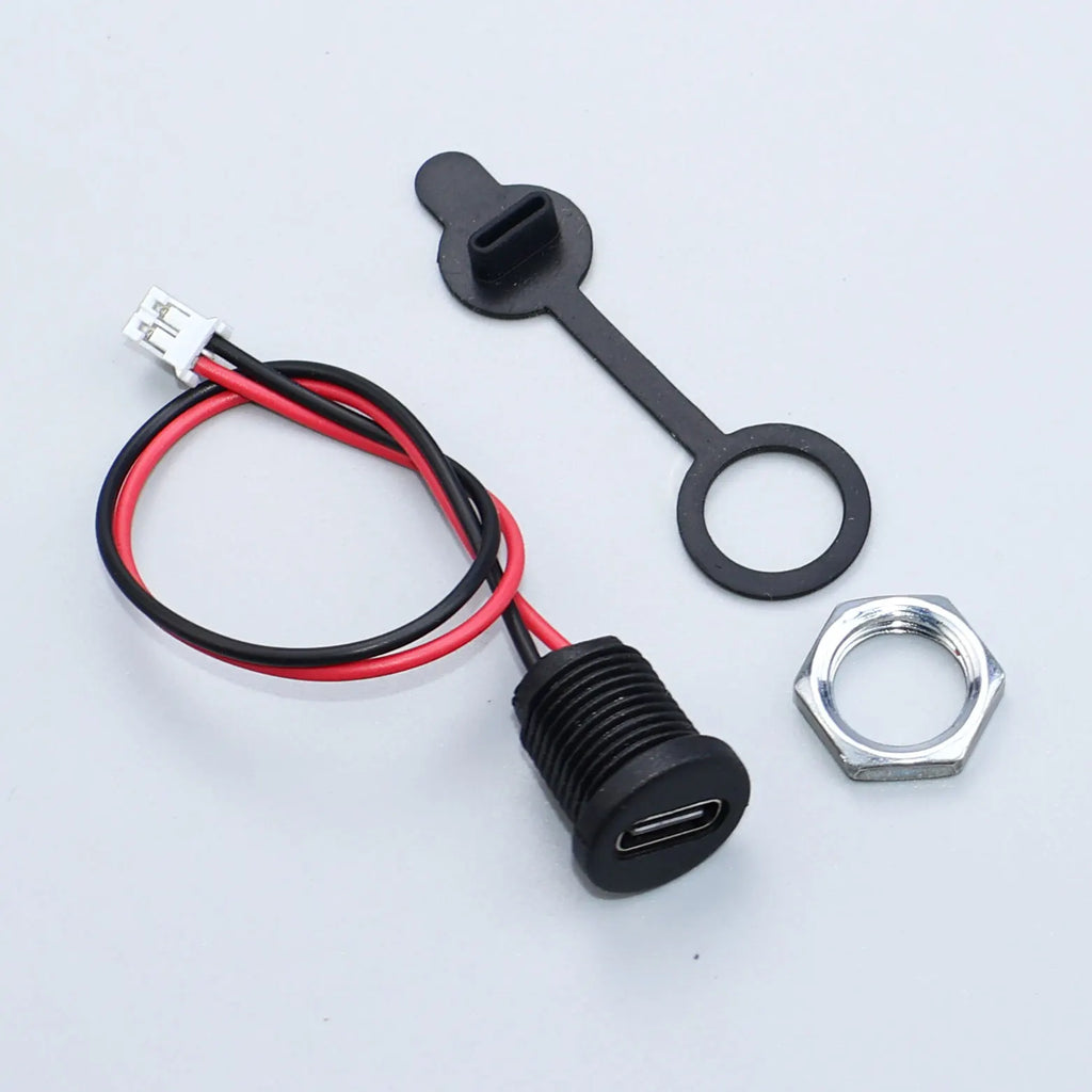 JCD 2/4/5Pin Type C Connector With Line Nut Locking Plate PH 2.0 Waterproof Cap High Current Fast Charging Jack USB C Port