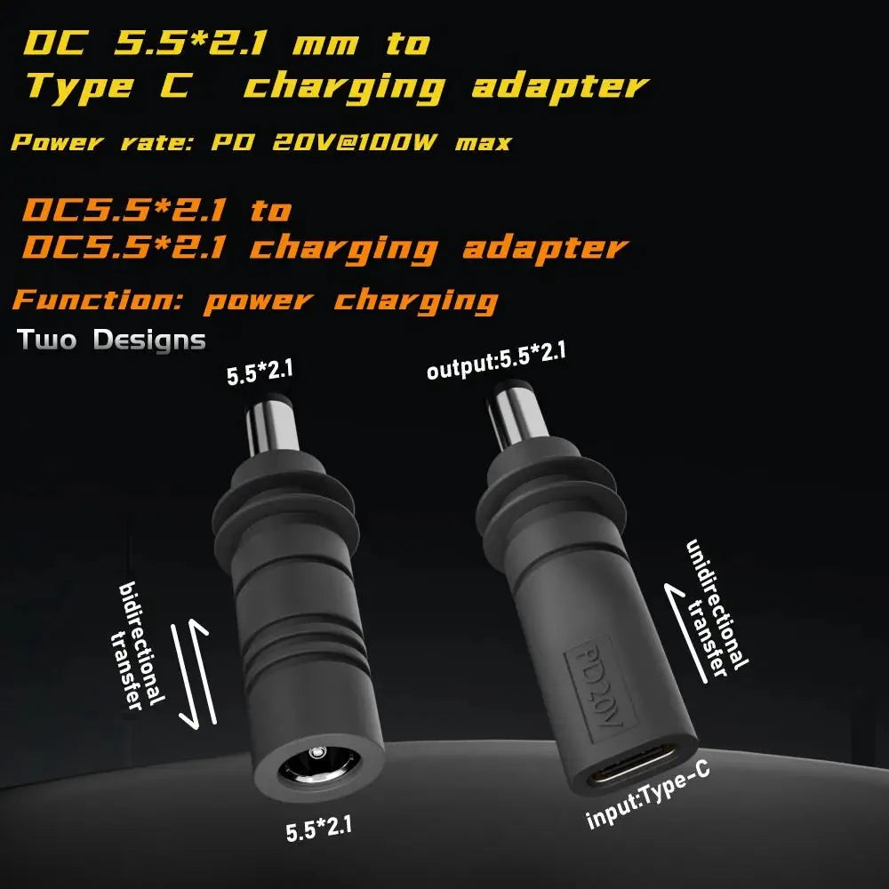 For Starlink Mini PD100W USB C Female to DC5521 Male Connector Charge Barrel Jack Power Adapter C to DC/D to D Power Adapter