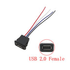 USB 2.0 Female Jack Power Socket 2P 4Pin Wire Charging Port Solder Connector DIY Repair USB Type A Interface 10CM Leads Cable