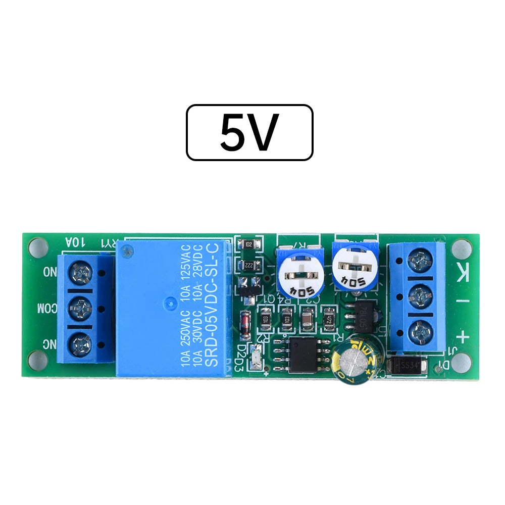 DC 5V 12V 24V Dual Relay Module Adjustable Time 0-100 Second 0-15 Minute 2 Speed Adjustable Trigger Control Relay Module Switch