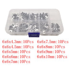 20Pcs 6x6 PCB Momentary Tactile Tact Push Button 4-Pin Self-reset Switch Right Angle With stent 6*6*4.3/4.5/5/6/7/7.5/8/9/10mm