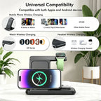 3 in 1 Wireless Charger Station For iPhone 17 16 15 14 13 12 Pro Max Apple Watch 11-2 Airpods 4 Pro3/2 Fold Fast Charging Stand