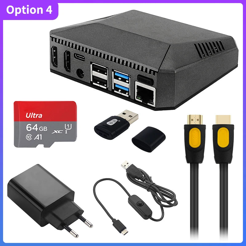 Argon One V2 Case for Raspberry Pi 4 Model B Passive Cooling Metal Shell Optional M.2 NVMe SSD Expansion Board for Argon ONE V2