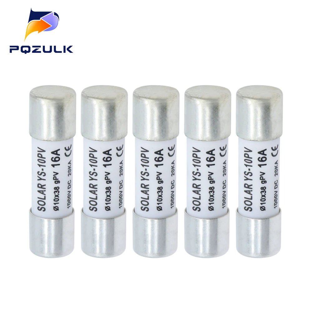 Solar DC Fuses 1000V PV Photovoltaic 6A 10A 15A 20A 25A 30A 10*38MM High Voltage for Solar System Short Circuit Protection gpV