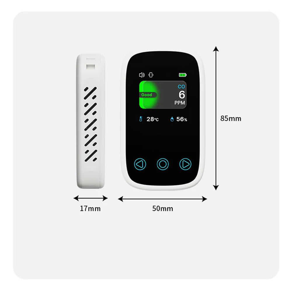 3 In 1 Air Quality Monitor CO2 Meter CO Temperature Humidity Measurement NDIR Sensor LCD Display Alarm Carbon Dioxide Detector
