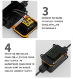 FILN 30A 12V 24V 220V Waterproof Inline Toggle Switch with LED IP65 Sealed Outdoor Box Inline Cord Rocker Switch Power