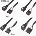 PC Computer motherboard 9P to Micro USB to DuPont 2.54mm 5Pin DuPont USB to Micro USB data Cord Aluminum foil + woven mesh cable