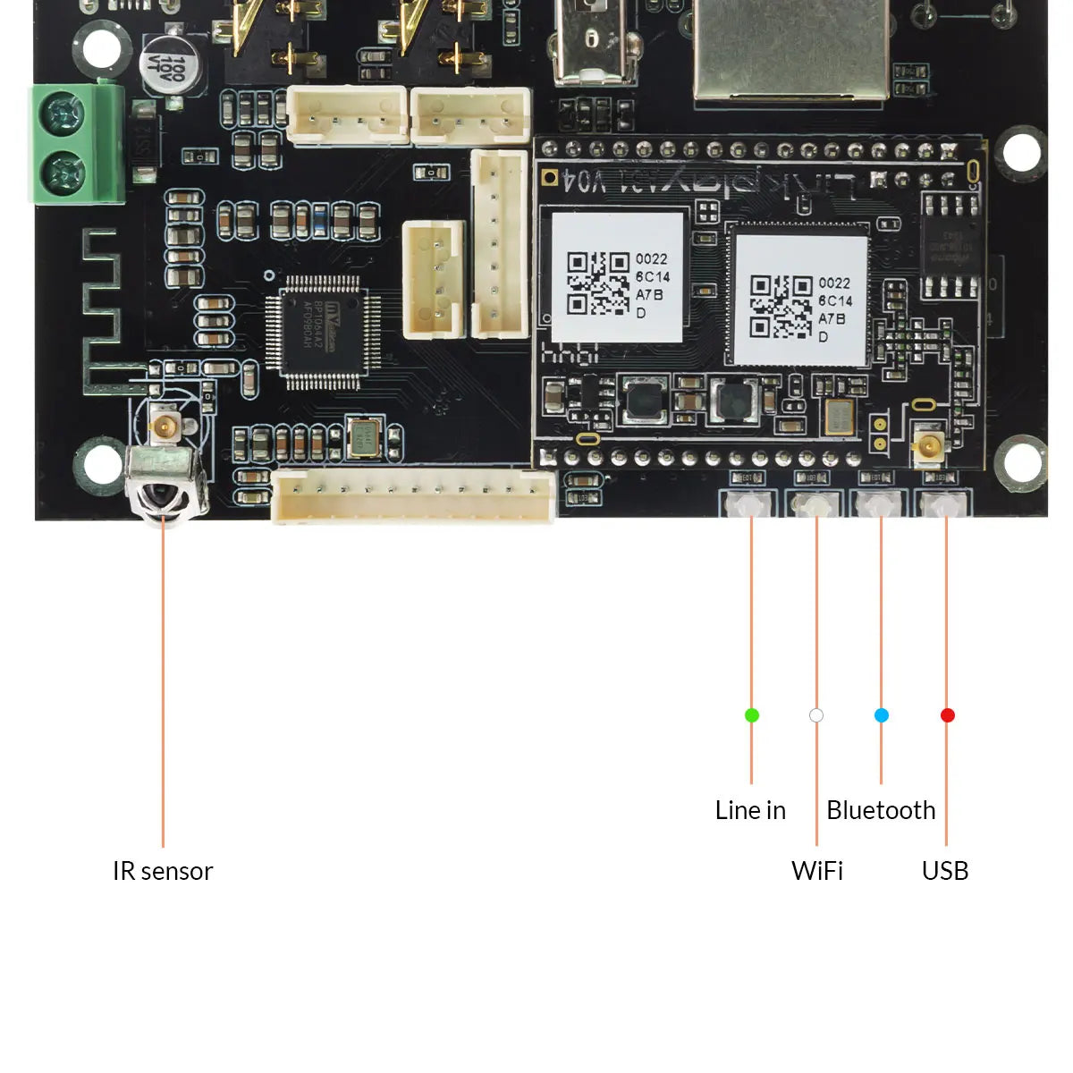 Up2Stream Pro V3 Wireless Audio Receiver Board Bluetooth Audio Recei Wireless Stereo Music Module Multiroom DIY WIFI Audio Board
