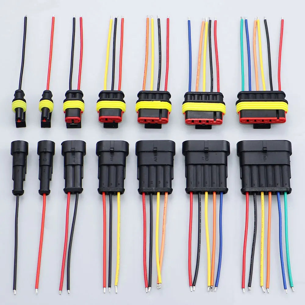 YanXi AMP 1/2/3/4/5/6 Pin Way Waterproof Electrical Auto Connector Male Female Plug with Wire Cable Harness For Car Motorcycle