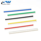10PCS 1X40Pin Breakable Pin Header 2.54mm Single Row Male Header Connector PCB Pin Strip for Arduino Yellow/Green/White/Black