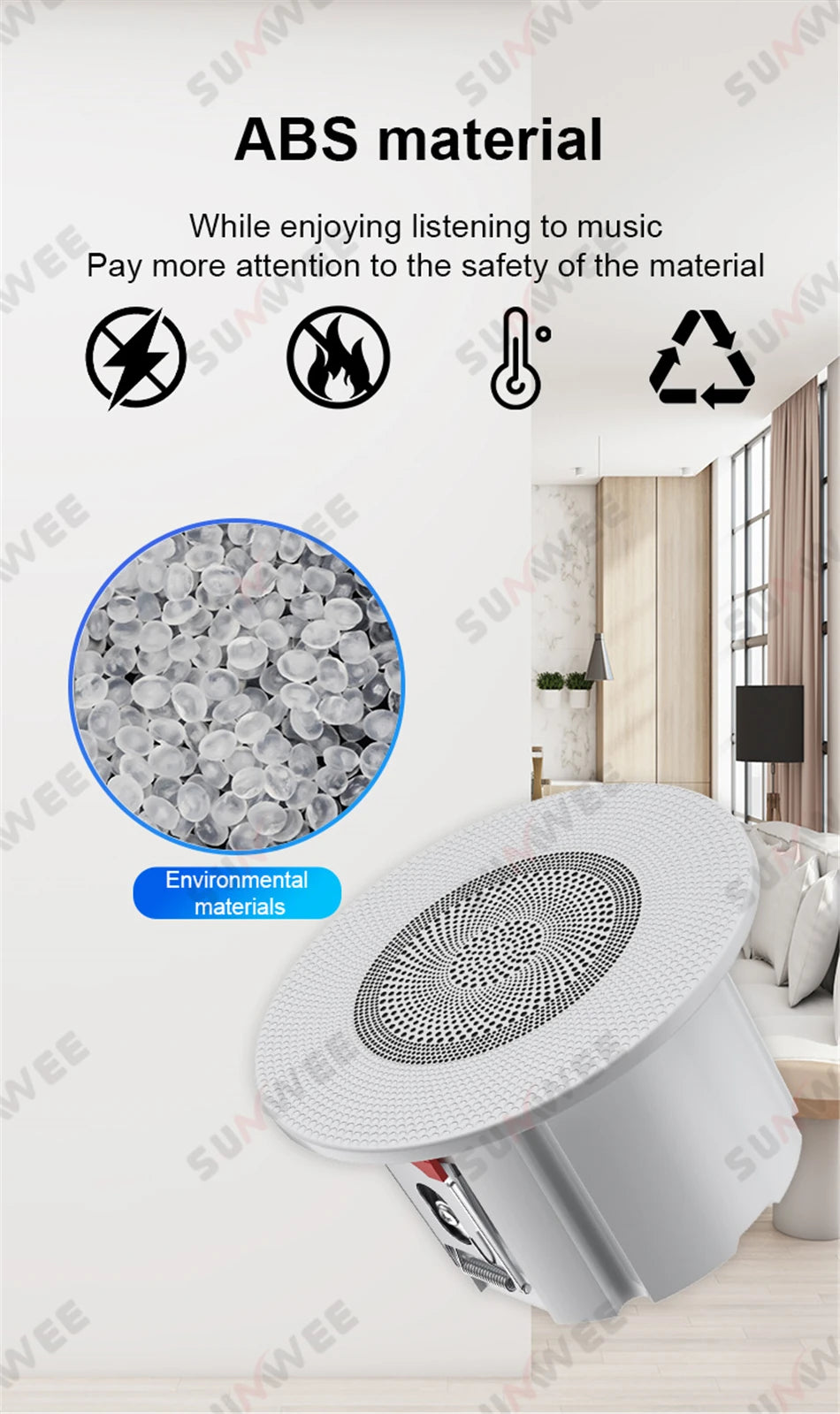 3 Inch Passive Ceiling Speakers 8 Ohm Home Theater Background Music Stereo Sound Embedded Audio System For Kitchen Living Room