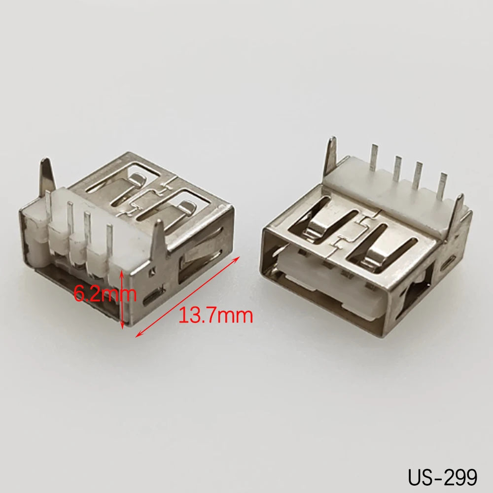 5PCS USB2.0 Female USB Socket Connector 4P USB 2.0 4 Pin Female USB 2.0 Transfers Jack For Laptop Notebook Computer USB Type A/B
