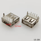 5PCS USB2.0 Female USB Socket Connector 4P USB 2.0 4 Pin Female USB 2.0 Transfers Jack For Laptop Notebook Computer USB Type A/B