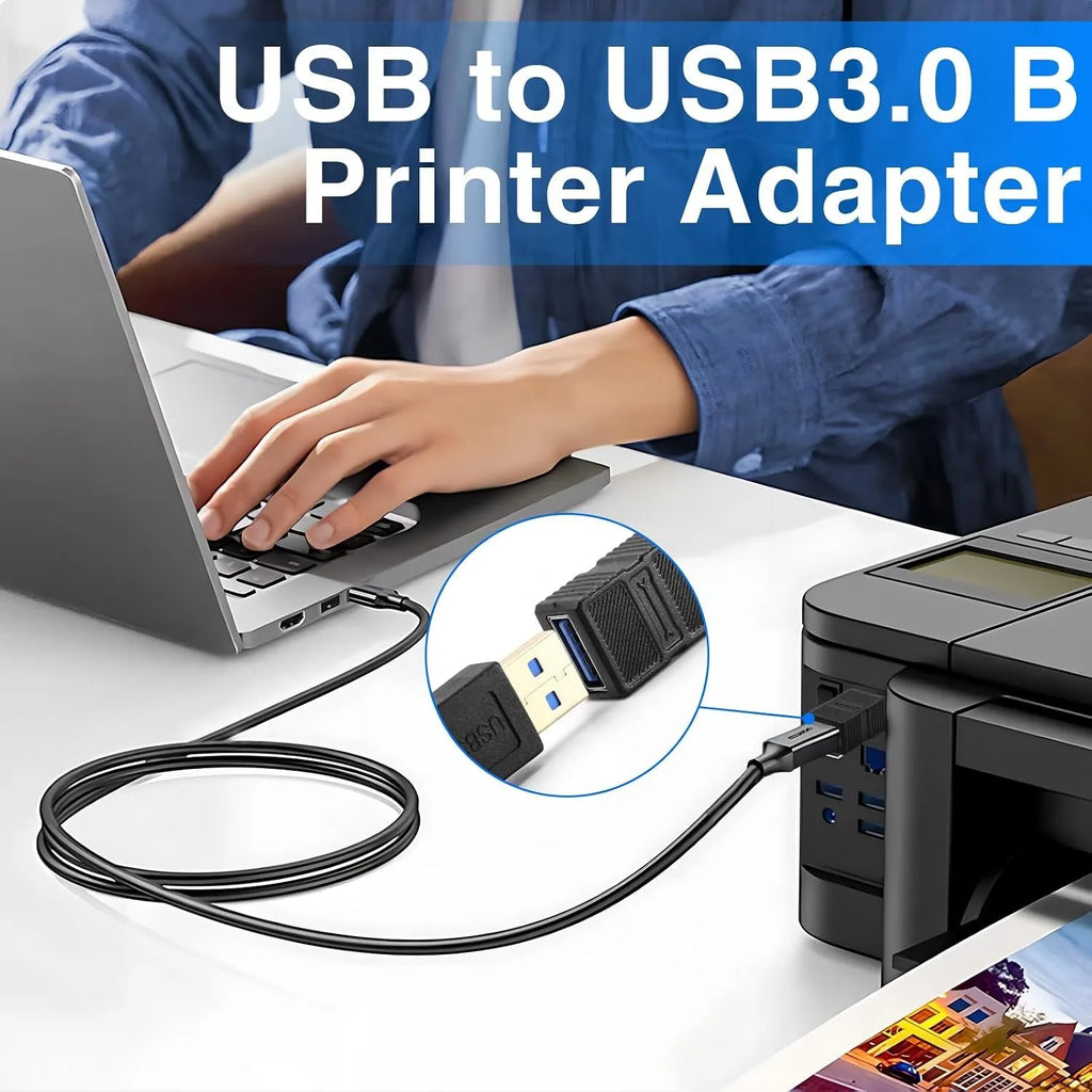 1-2PCS USB A to USB B Adapter High-Speed 5Gbps Type A 3.0 Female to Type B Male Power & Data Connector for Printer Scanner