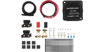 SucceBuy Split Charge Relay Kit Voltage Sense Relay Professional 12V 140AMP 2/4/5/6 mtr Battery Cable for ATVs UTVs RVs Camping