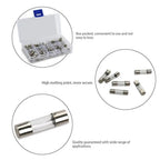 54/72/100/150/200PCS Fuse Assorted kit 5x20mm,6x30mm Quick Blow Glass Tube 0.2A-30A Blow Glass Fuse 10and 15Value electronics ﻿