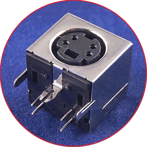 10 Pcs Connnector Mini Din 3 4 5 6 7 8 9 Pin Female Circular Receptacle Power Sockets MD-SM Shield Right Angle Through Holes PCB