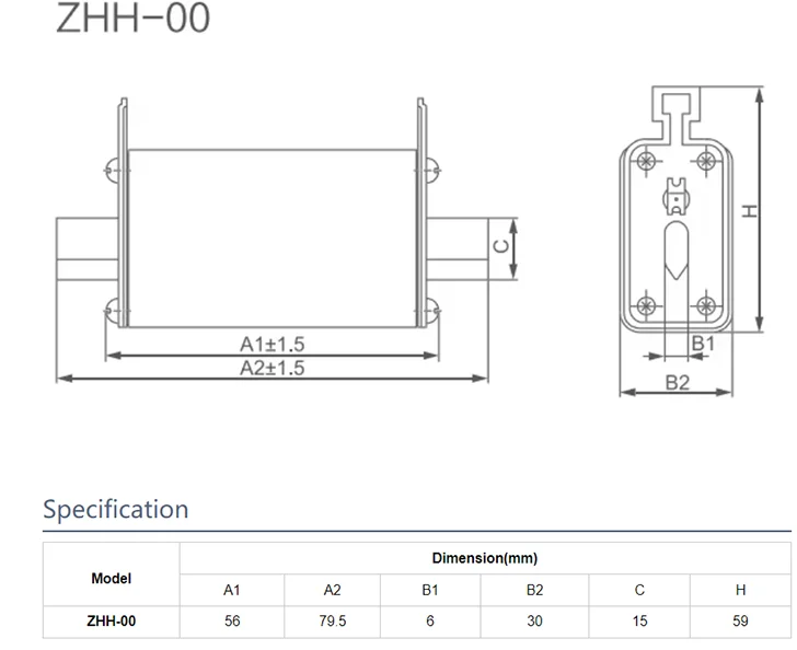 High Voltage NH ZHPV-00 NH00 DC1000V Fuse Blade Fuse Link Photovoltaics System DC Solar Fuse