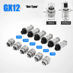 5/10/100Sets GX16 Aviation Plug Scoket Connector 2pin 3pin 4pin 5pin 6pin 7pin 8pin 9pin 10pin Nut Type Male Female Butting
