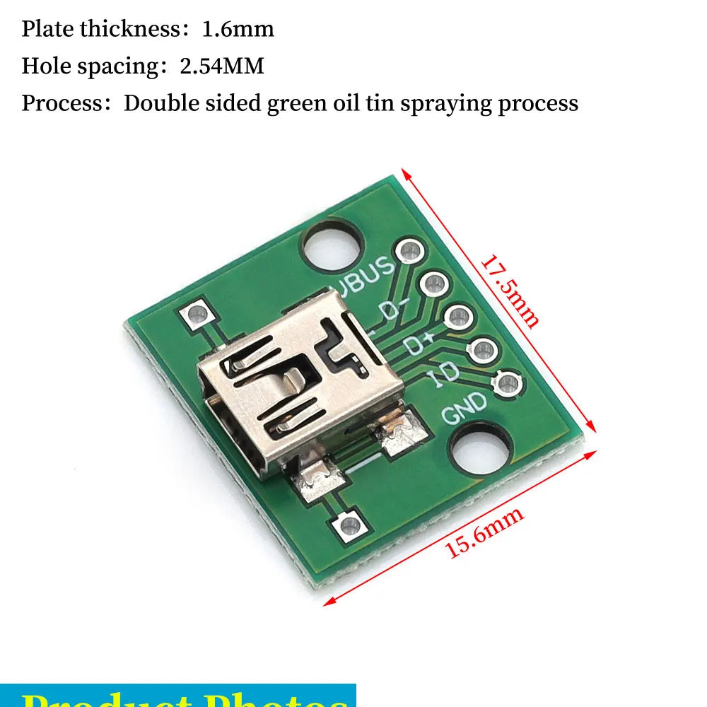 Micro Mini USB USB A Male USB 2.0 3.0 A Female USB B Connector Interface to 2.54mm DIP PCB Converter Adapter Breakout Board