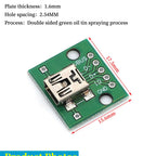 Micro Mini USB USB A Male USB 2.0 3.0 A Female USB B Connector Interface to 2.54mm DIP PCB Converter Adapter Breakout Board