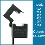 Split Core Current Sensor Hall Effect QNHCK2-16 10A 20A 50A 100A 2.5V 2V 2.5 0.625V DC Current Transducer Clamp CT Transformer