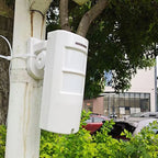 DC12V Outdoor Wired Microwave PIR Motion Sensor Alarm with Rain Cover 12M 100 Degrees Wide Angle Detection Anti-pet Anti-mask