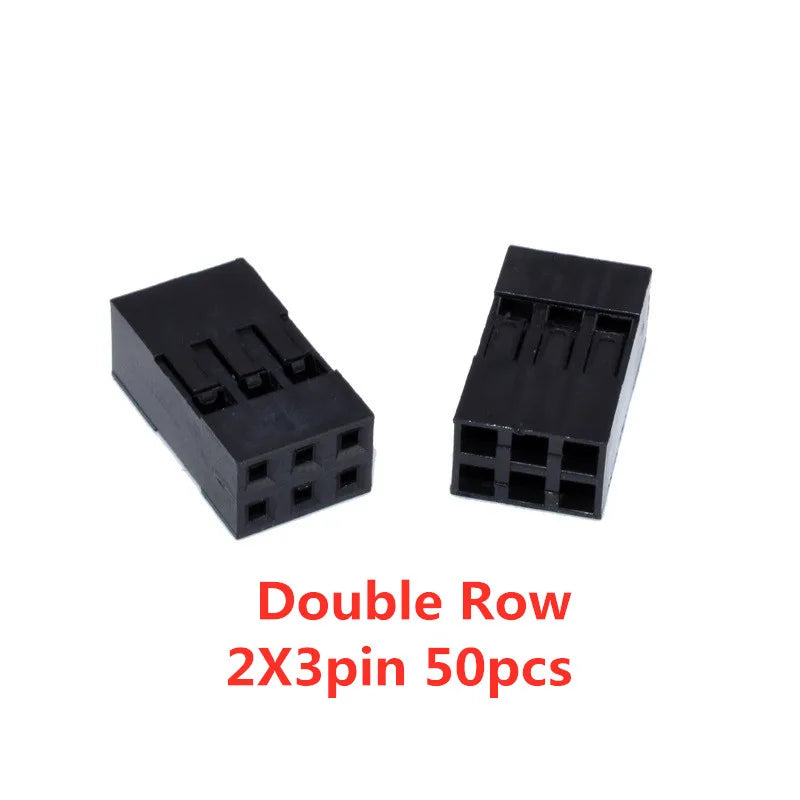 50pcs 2.54mm Dupont Connector Male/Female Pin Way Cable Plug 2/3/4/5 Pin Electrical Pin Jumper Header Housing Wire Connector Kit