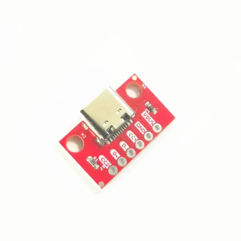 5PCS USB Type C Connector Board 3.1 Serial Basic Breakout Female  Board Red Adapter With Row Needles