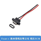 1pcs USB Type C Waterproof Connector Type-C With card buckle Female 3A High Current Fast Charging Jack Port USB-C Charger Plug