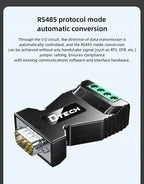 2PCS DTECH Plug And Play DB9 Male RS232 Serial To RS485 Converter DT-9001B