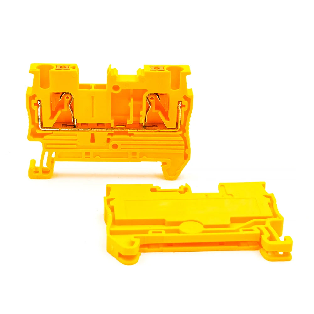 100Pcs DIN Rail Terminal Block PT2.5 2.5mm² Push-in Quick Wiring with Spring Cage Compact Industrial Electrical Connector