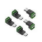 5PCS 2-Pin Screw Terminal to Micro USB Adapter Micro-usb Male Screw Terminal Block Connector Charge Pluggable Adapter Connector