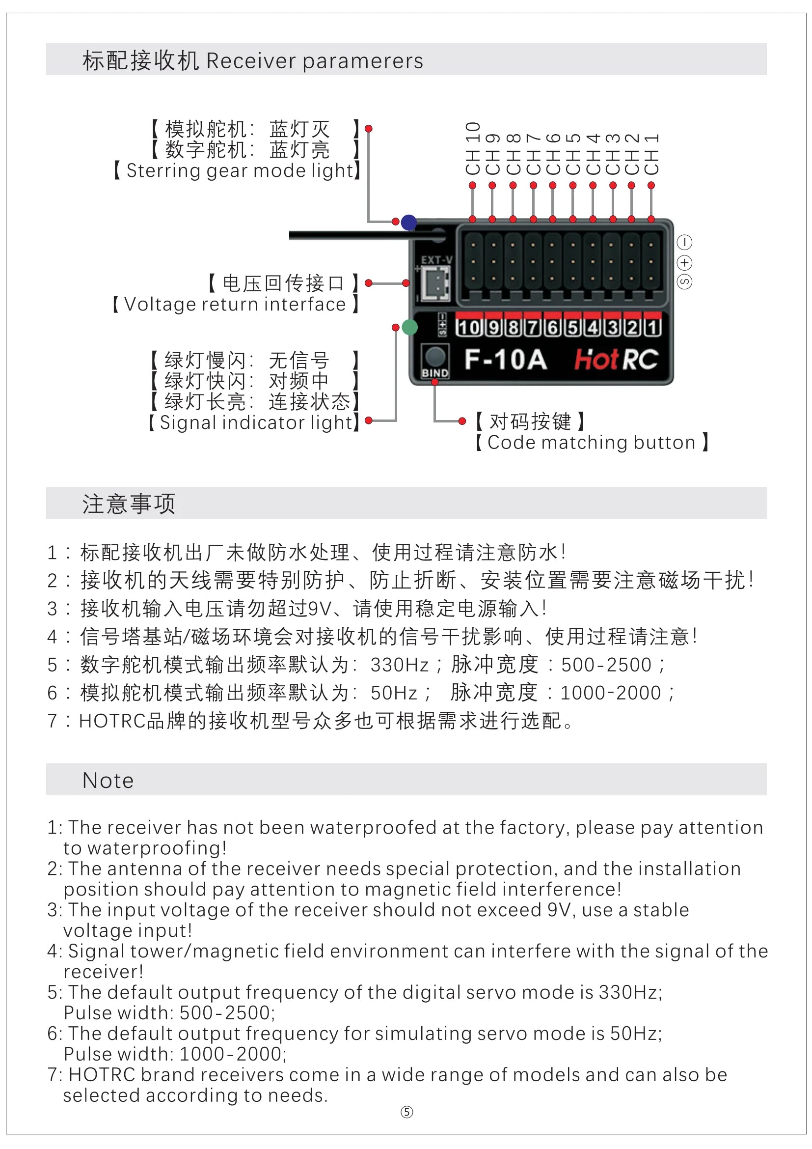 Hotrc  HT-10A/HT-8A HT10A 2.4Ghz 10CH/ 8CH  Remote Controller F-10A Receiver For RC Airaft Vehicle Boat Drone Accessories Parts
