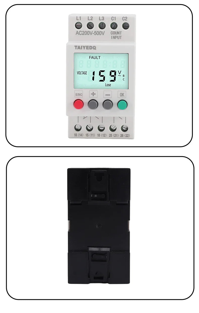 LCD Digital Three-Phase Power Supply Motor Overvoltage And Undervoltage Elevator Phase Sequence Protection Relay