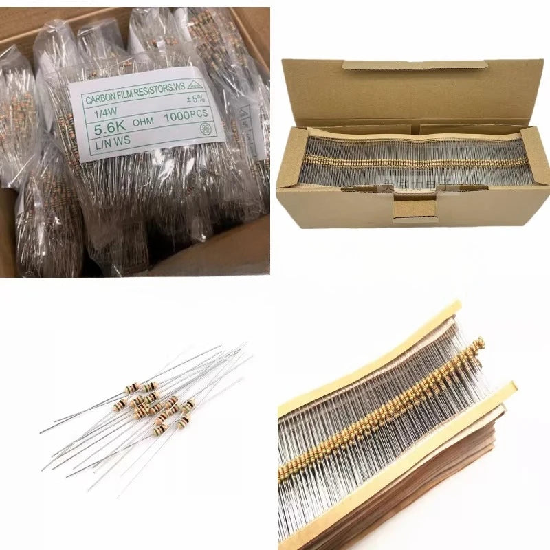 100Pcs 0.1R-0.91R Ohm Carbon & Metal Oxide Film Axial Resistor 5% 0.5W 1W 2W 3W 5W 4-Band 0.2R 0.1R 0.12 0.15 0.18 0.22 0.24