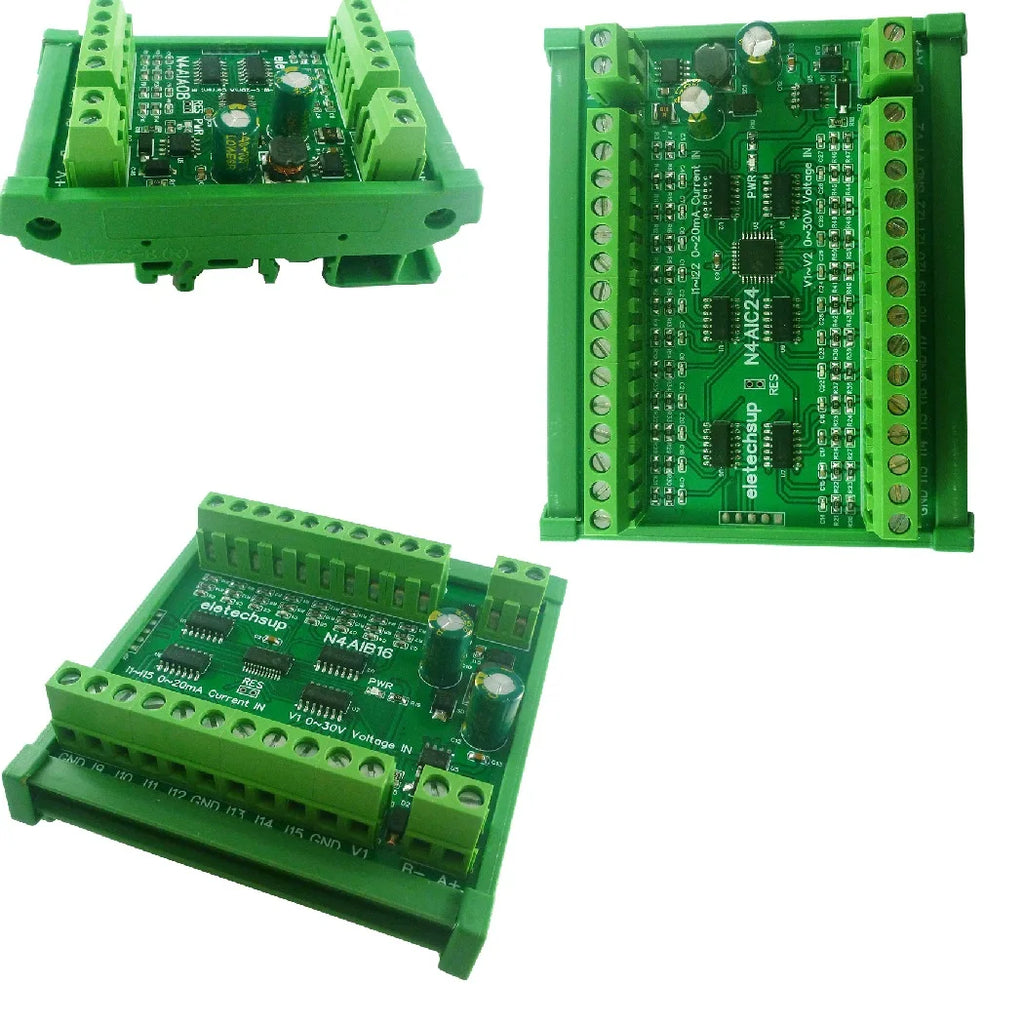 2PCS 8-24CH 4-20MA To RS485 Current Analog Input Collector Module MODBUS RTU Board For PT100 K Thermocouple Pressure Sensor