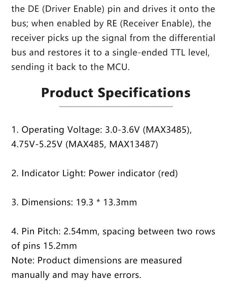 MAX485 MAX3485 MAX13487 MAX13488 TTL to RS485 Transceiver Module 3.3V/5V Unidirectional Bidirectional Serial Conversion Board