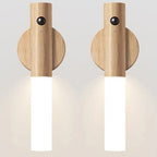 Rechargeable Wall Sconces Magnetic Wall LightsNight Light Motion Sensor Night Lights Wooden Wall Lighting for Bedroom Stair