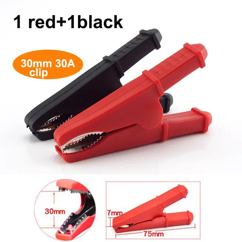 10A 20A 30A 50A Alligator Clip Crocodile Adapter 2mm 4mm Banana Plug Probe Clip for Multimeter Pen Test lead Cable Insulated E2
